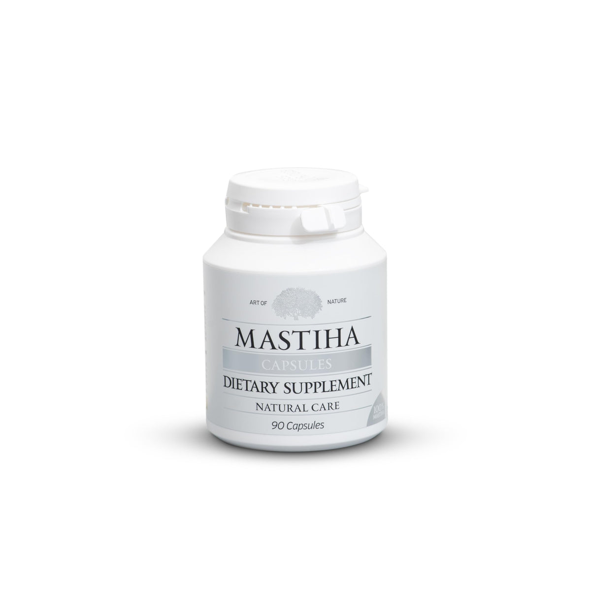 ART OF NATURE MASTIHA capsule bottle cap highlighting natural digestive support