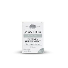 ART OF NATURE MASTIHA capsules in a clear jar showing convenient daily use