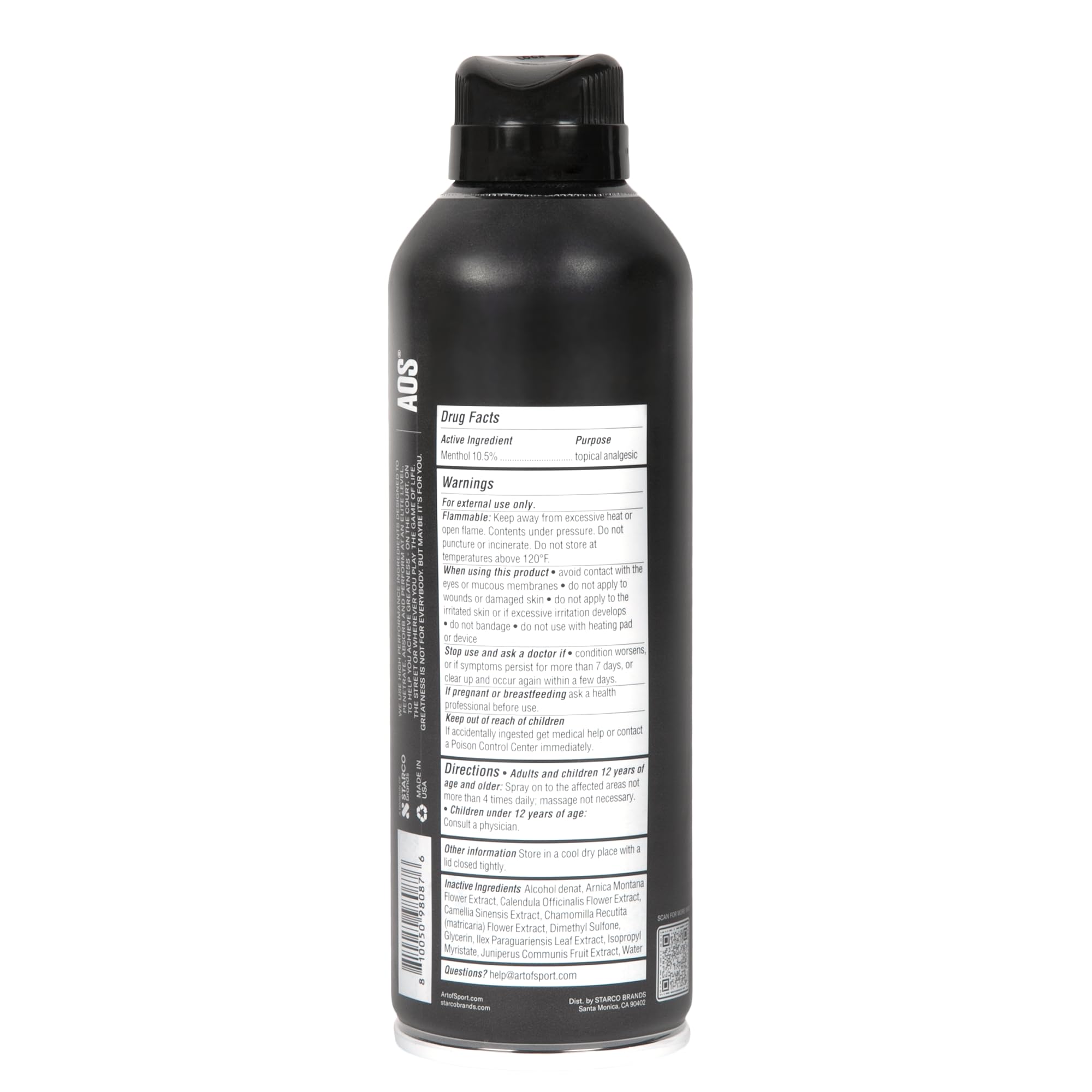 Art of Sport cooling menthol application highlights fast-acting sensation for muscle comfort.