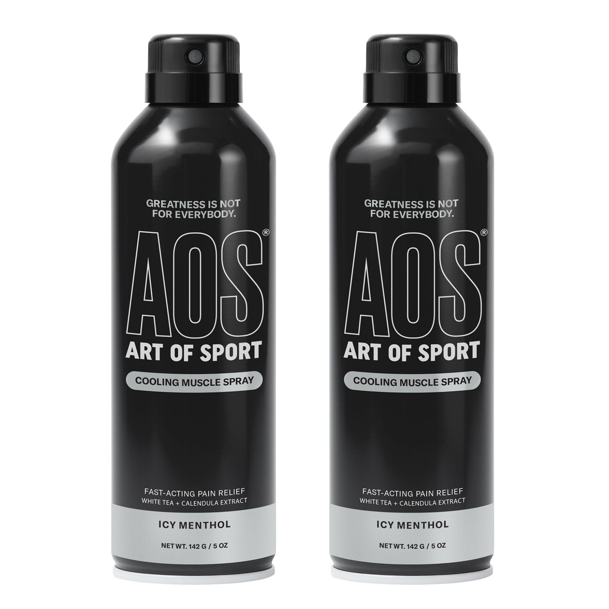 Art of Sport Muscle Relief Spray bottle delivers cooling relief for sore muscles and joints.