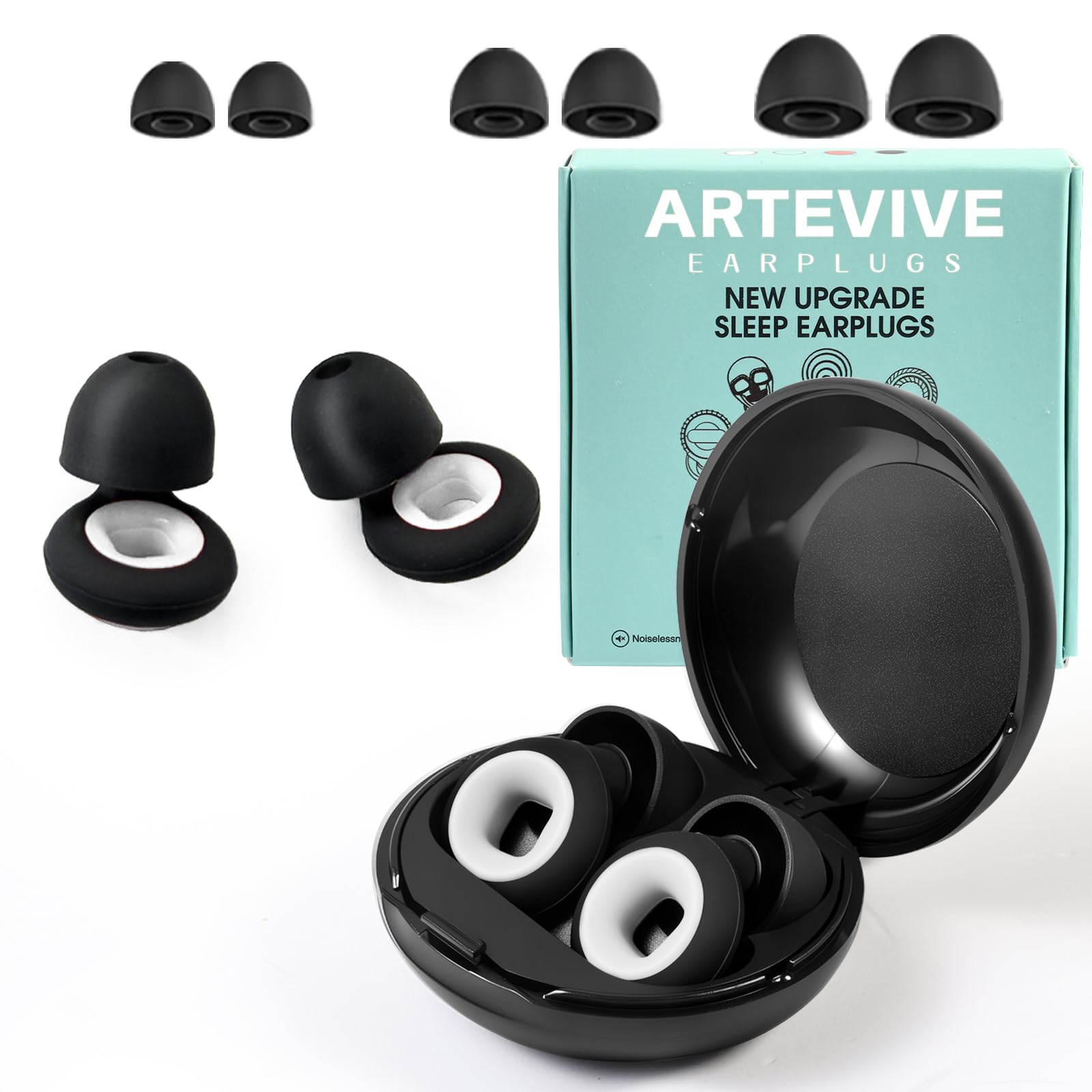 Artevive Earplugs with 35dB noise reduction for quiet rides