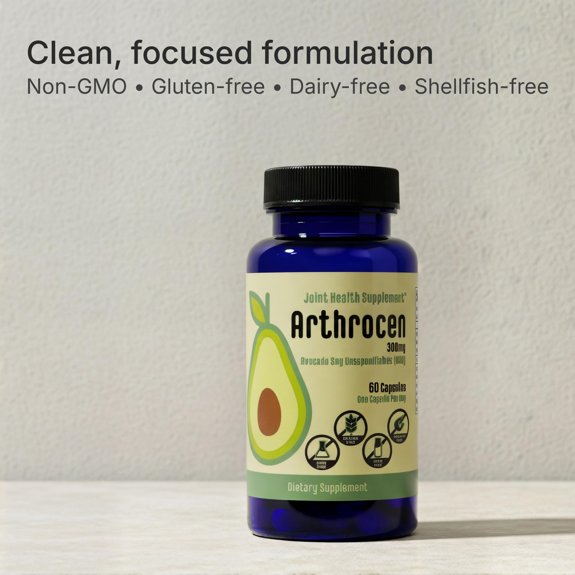 Arthrocen joint health supplement on counter for daily routine.