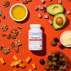 Lipagest label close-up highlights vegan and allergen-free ingredients.