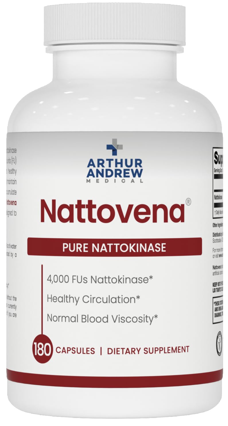 Arthur Andrew Medical Nattovena bottle front ready for daily nattokinase use