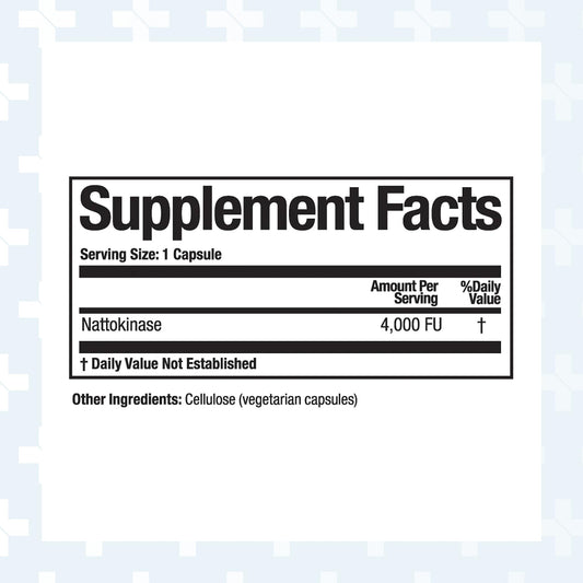 Nattovena capsules close-up highlighting 4,000 FUs per capsule