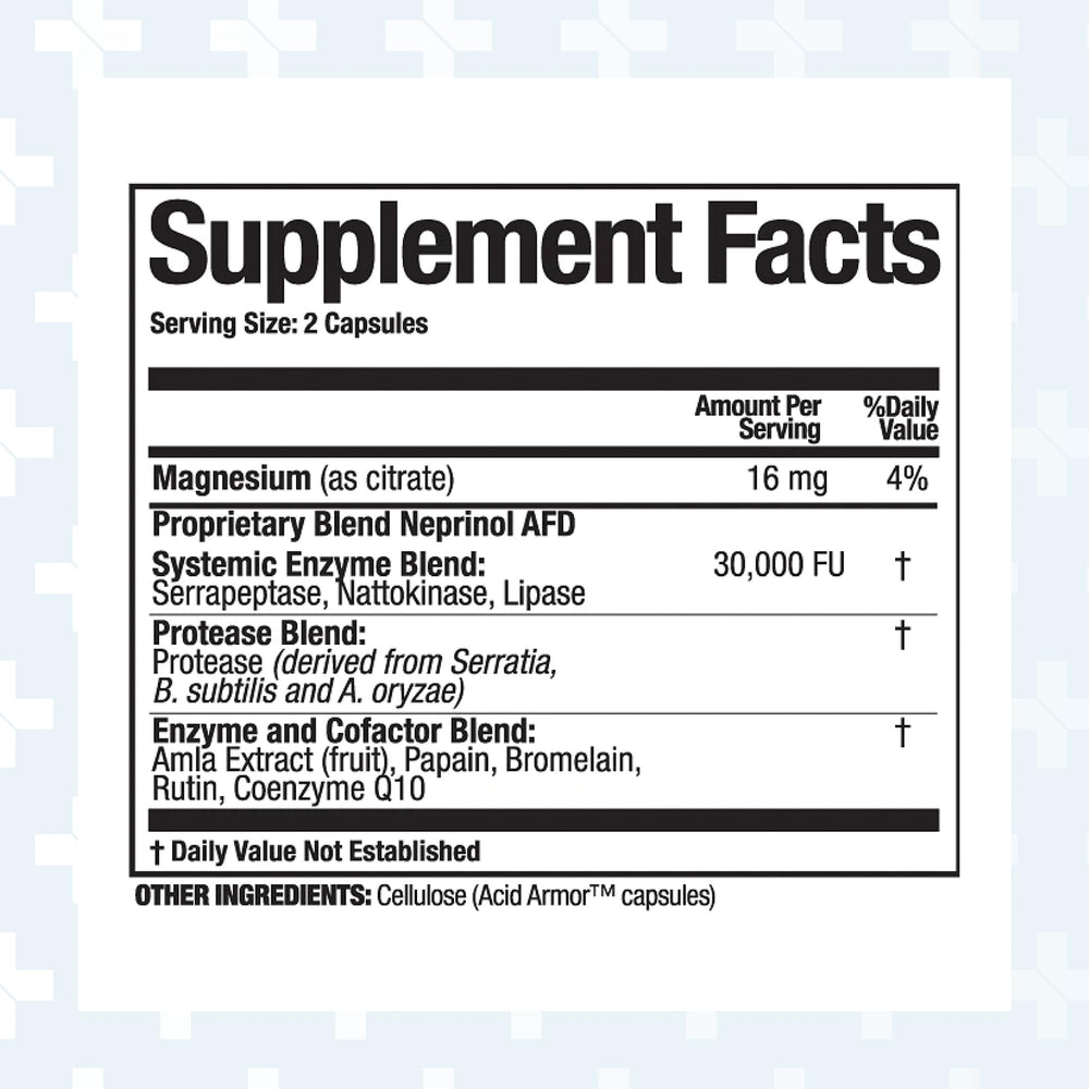 Neprinol AFD capsules close-up for convenient daily enzyme intake