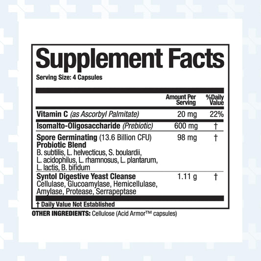 Arthur Andrew Medical Syntol bottle back label highlights vegan, non-GMO credentials.