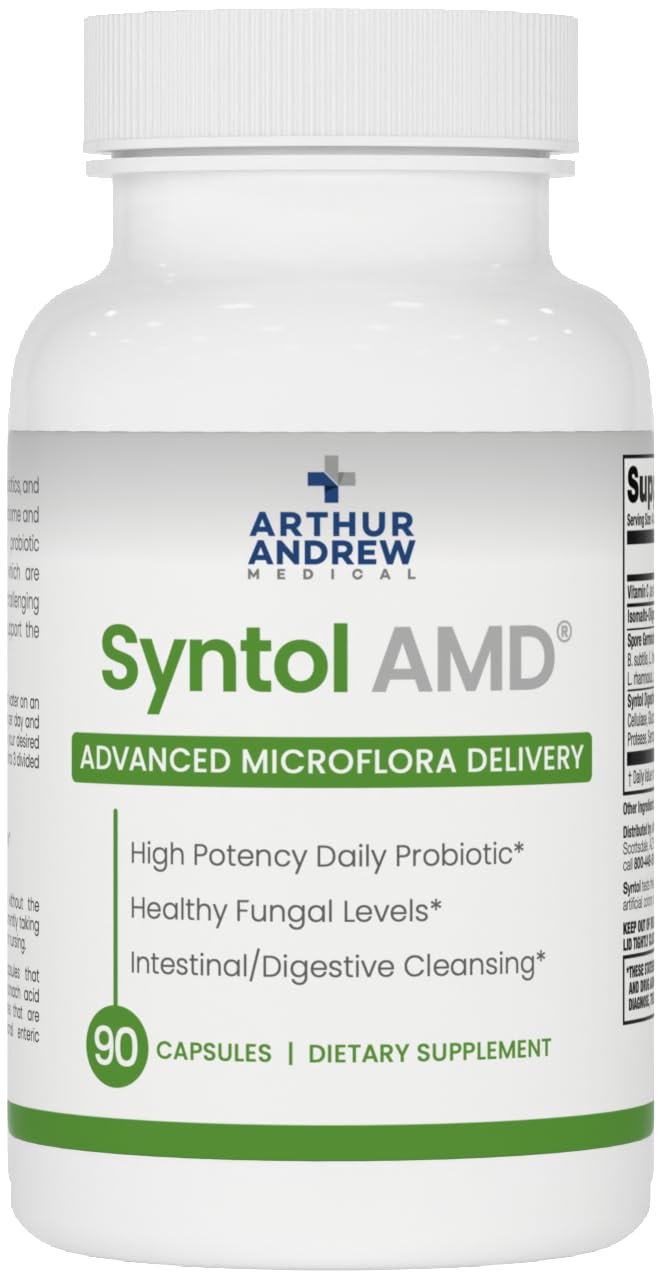 Arthur Andrew Syntol AMD bottle front view for daily digestive support.