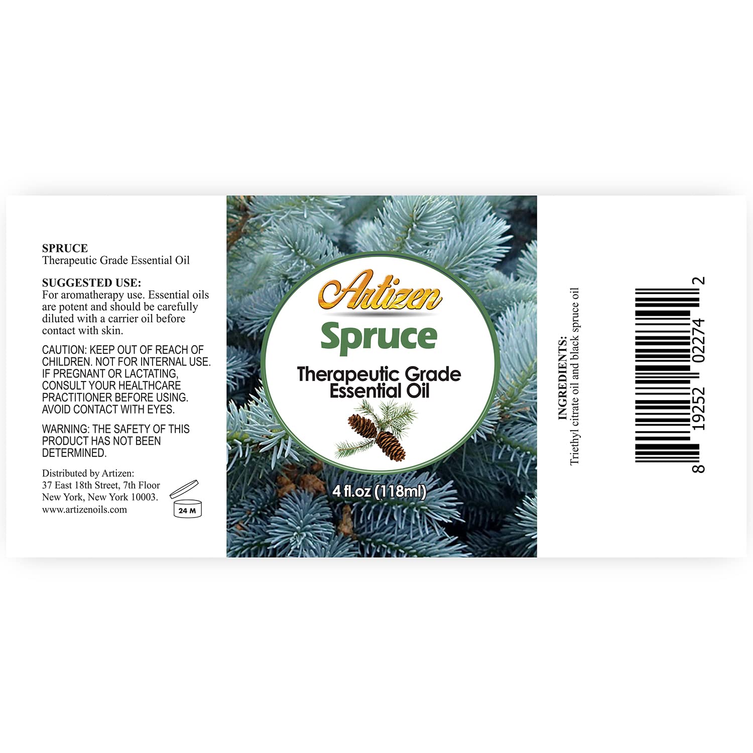 Artizen spruce oil in diffuser scene releasing pine aroma