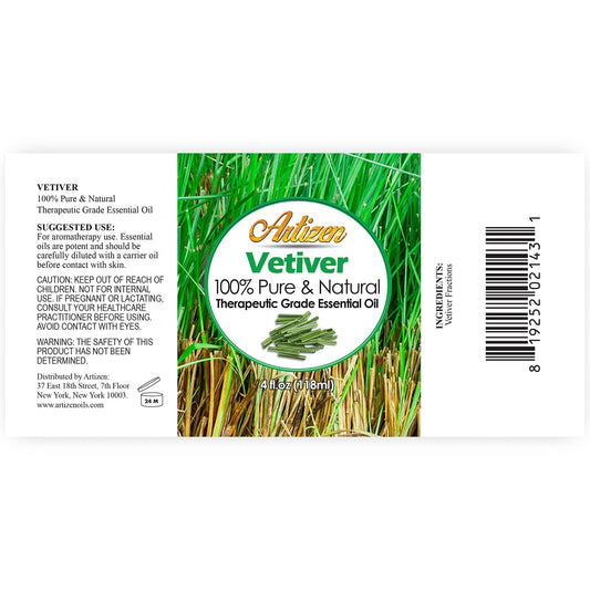 Artizen Vetiver oil amber glass bottle preserves potency and scent