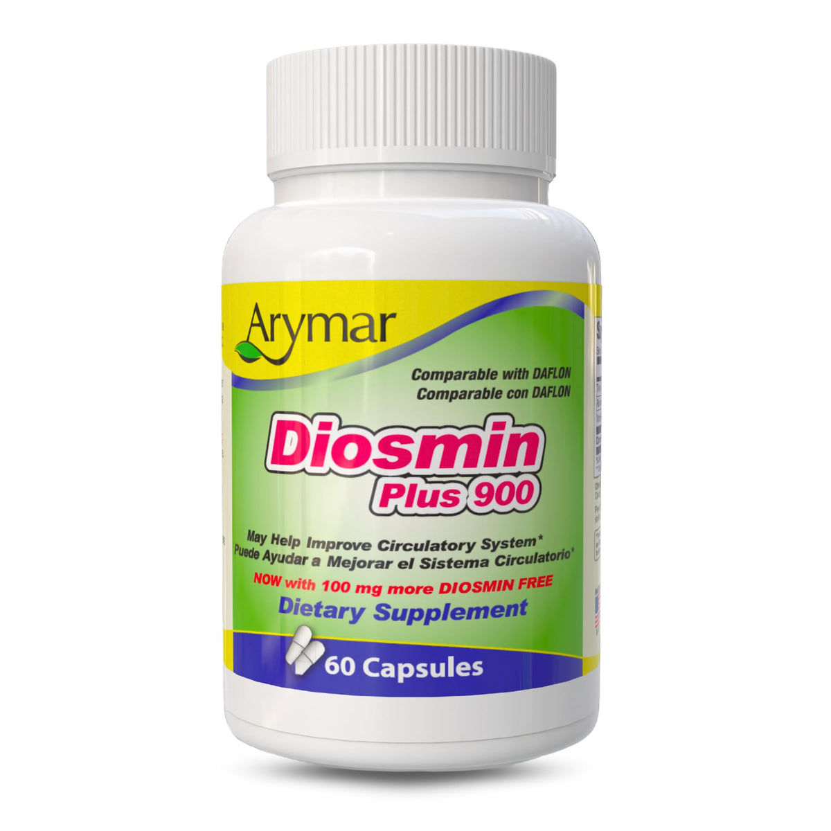 Arymar Diosmin Plus 900 bottle front for convenient circulatory support.