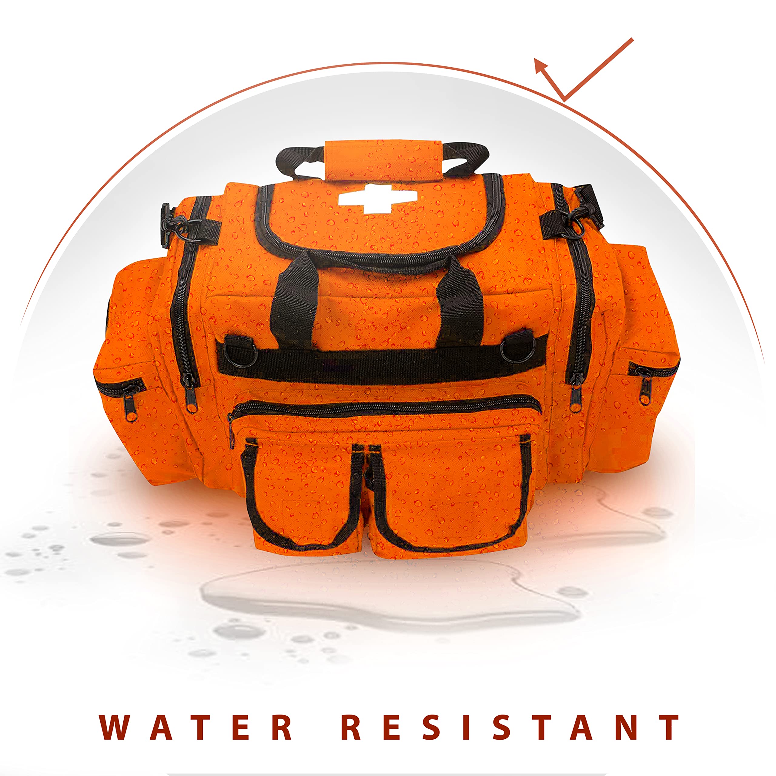 ASA TECHMED First Aid Responder bag orange top carry handle visible for easy carry