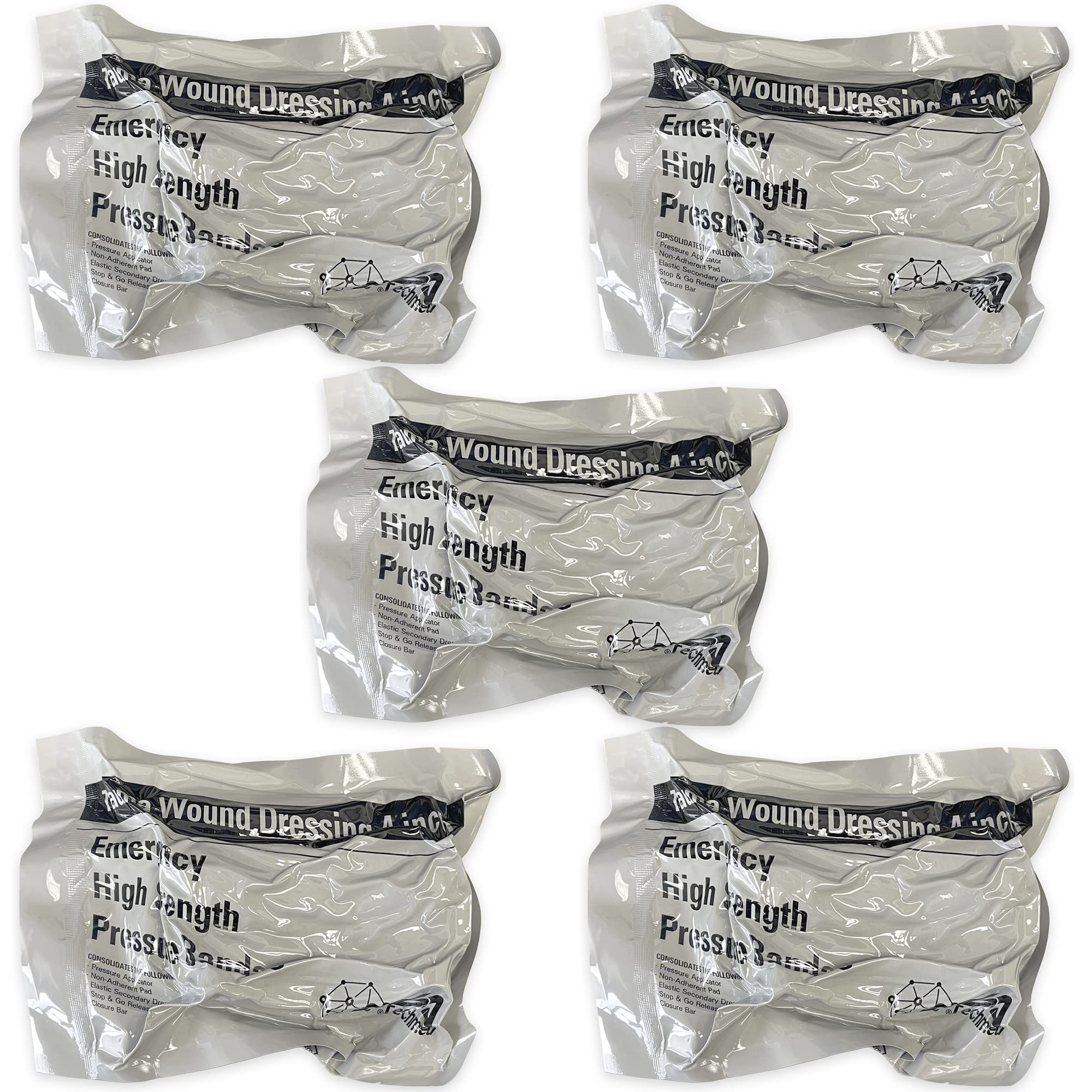 ASA TECHMED Israeli 4-Inch bandage packaging with instructions for quick self-application.