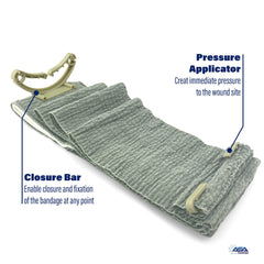Inner and outer vacuum seals protect sterility of the ASA TECHMED bandage.