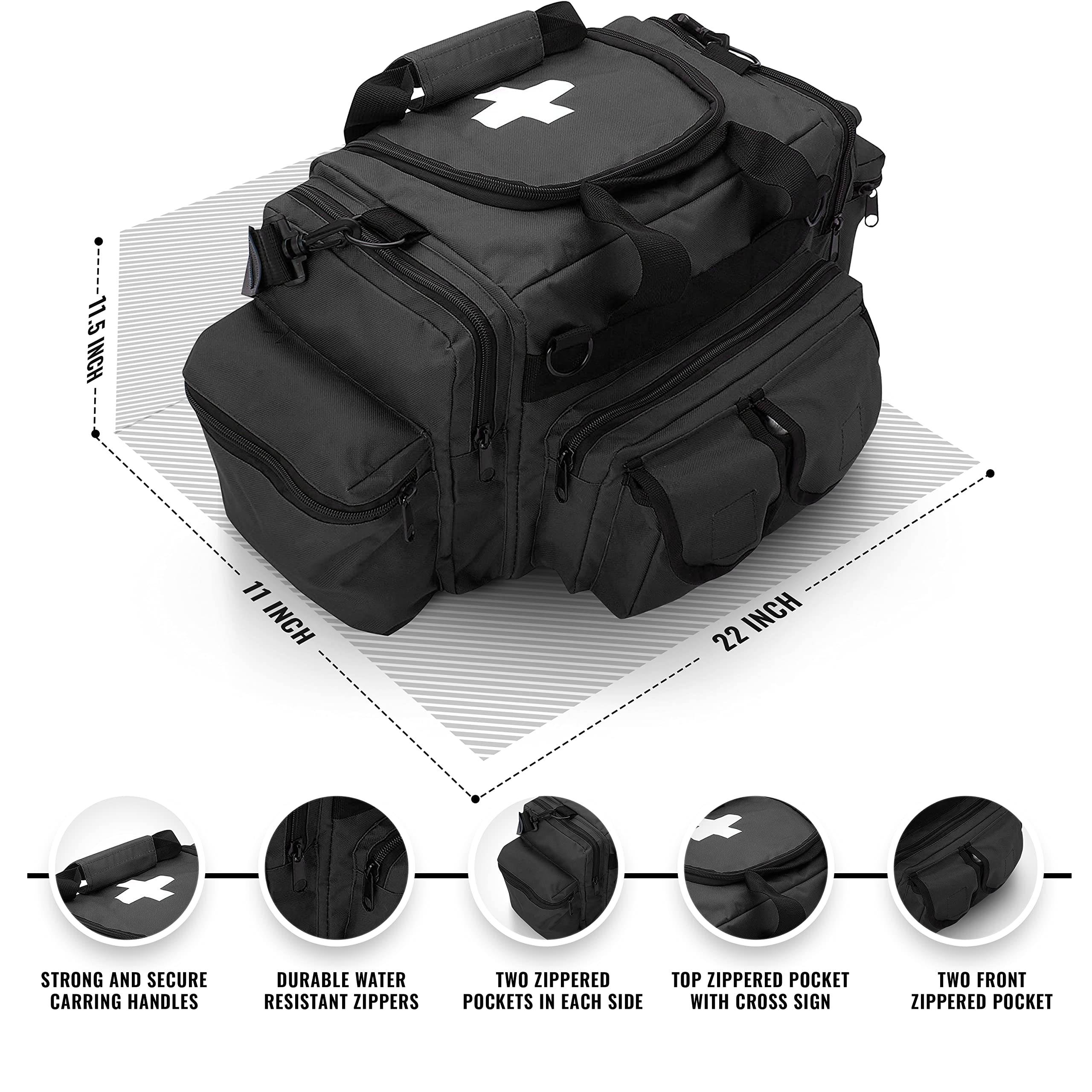 ASA TECHMED trauma bag deluxe organization pockets neat gear storage