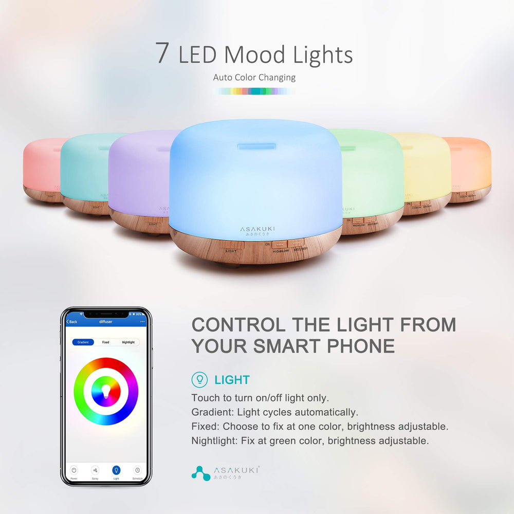 ASAKUKI 500ml diffuser capacity suitable for all-night use