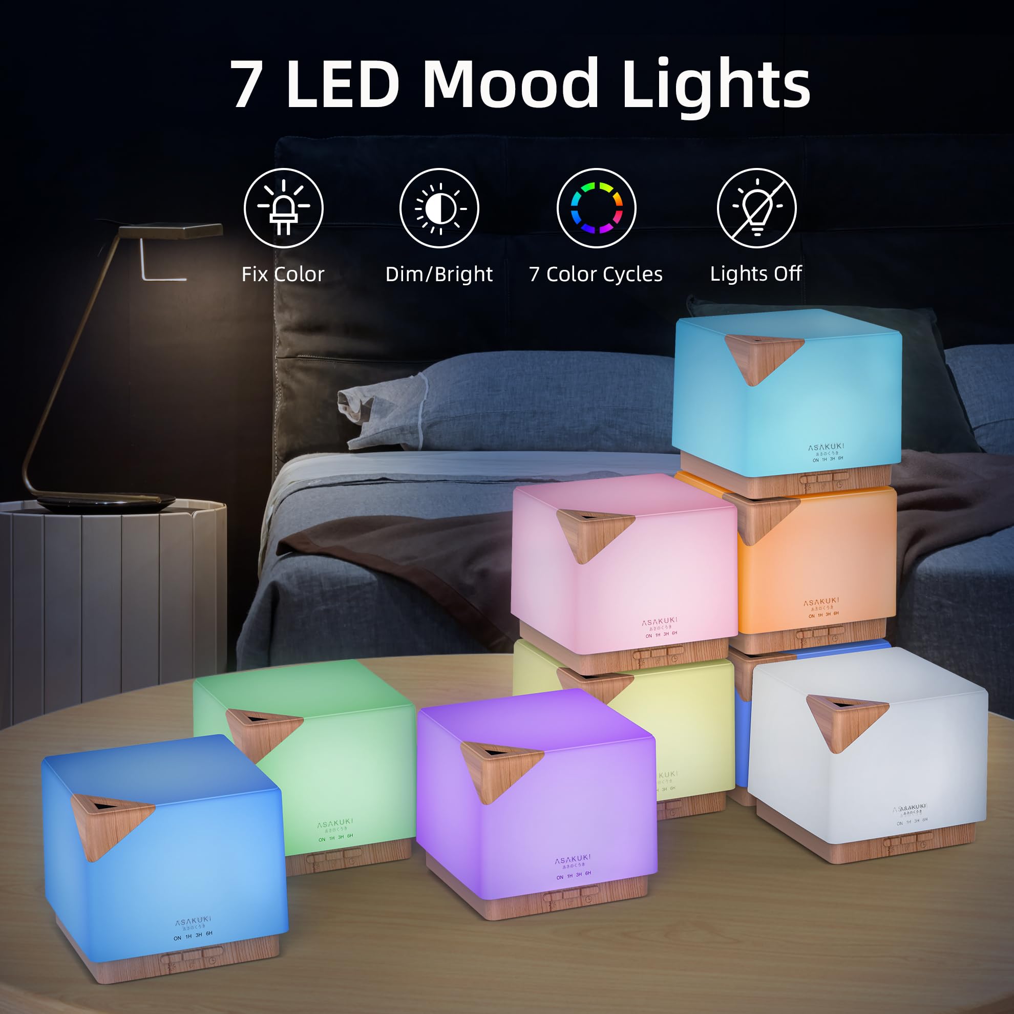 ASAKUKI diffuser with auto-off safety feature ensuring peace of mind.