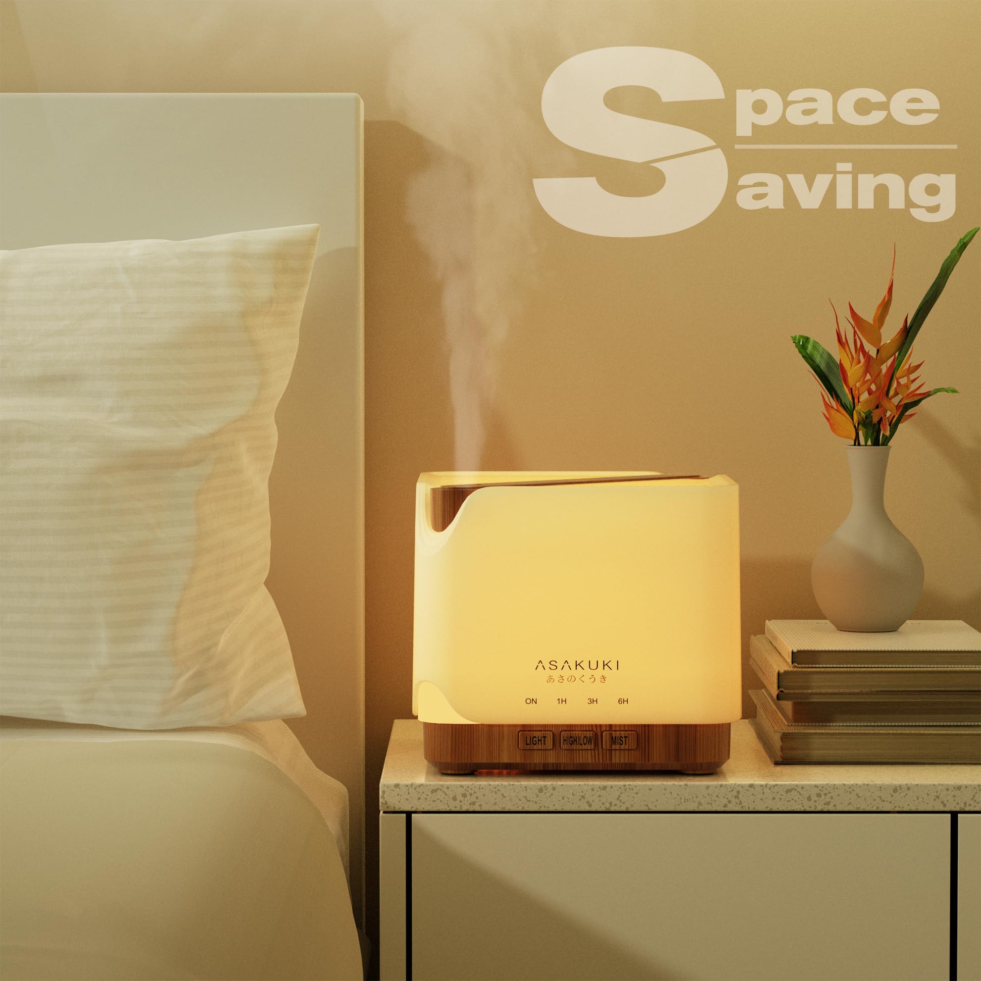 ASAKUKI 700 ml diffuser with seven LED colors for ambiance