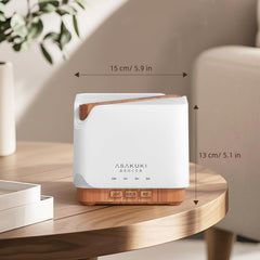 ASAKUKI 700 ml diffuser top-angle showing LED color options for ambiance