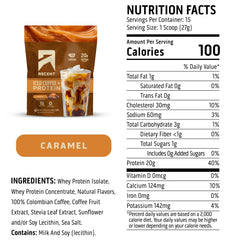 Ascent Caramel Iced Coffee Protein Packaging emphasizes clean ingredients and no artificial additives.