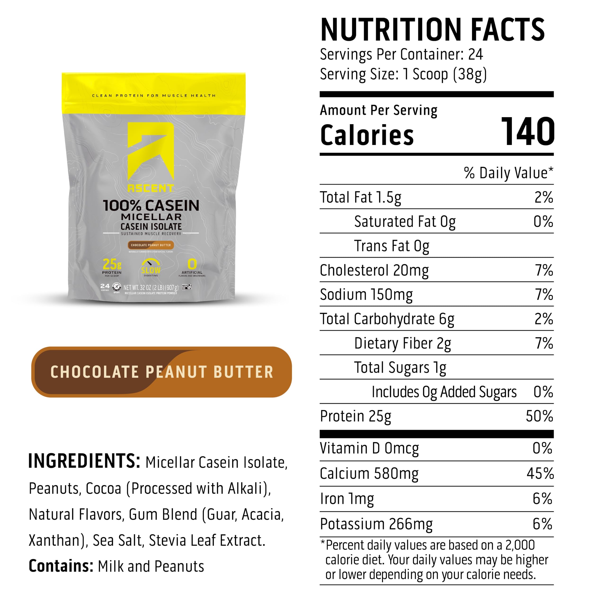 Ascent Casein creamy pudding made with milk for a high-protein treat.