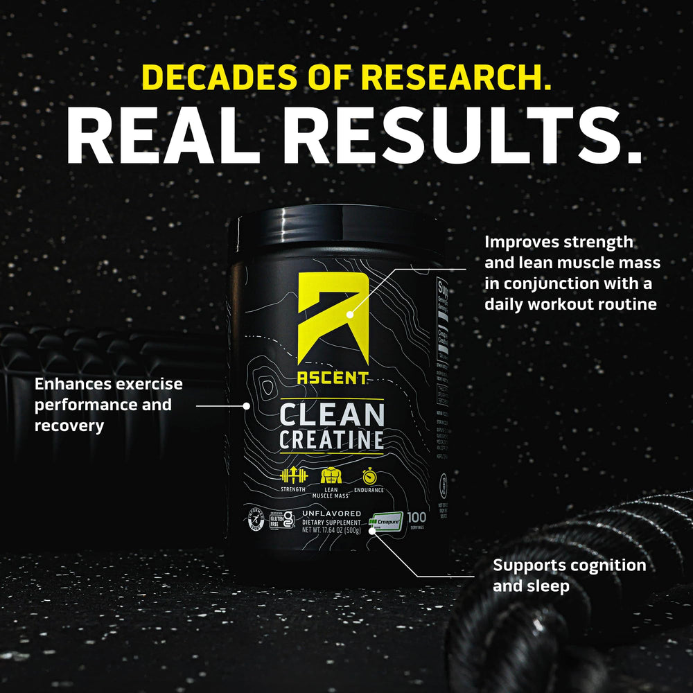 Ascent Creapure logo on packaging highlighting purity