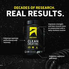 Ascent Creapure logo on packaging highlighting purity