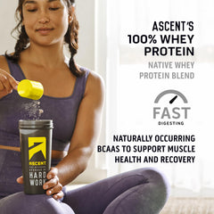 Ascent Mocha Cold Brew shake in a glass showing flavorful recovery option after workouts.