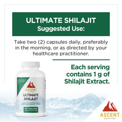 Ascent Nutrition Ultimate Shilajit vitality scene suggests balanced energy and gut-friendly support.