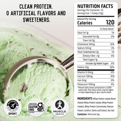 Ascent whey mint chocolate chip shake in glass ready for recovery
