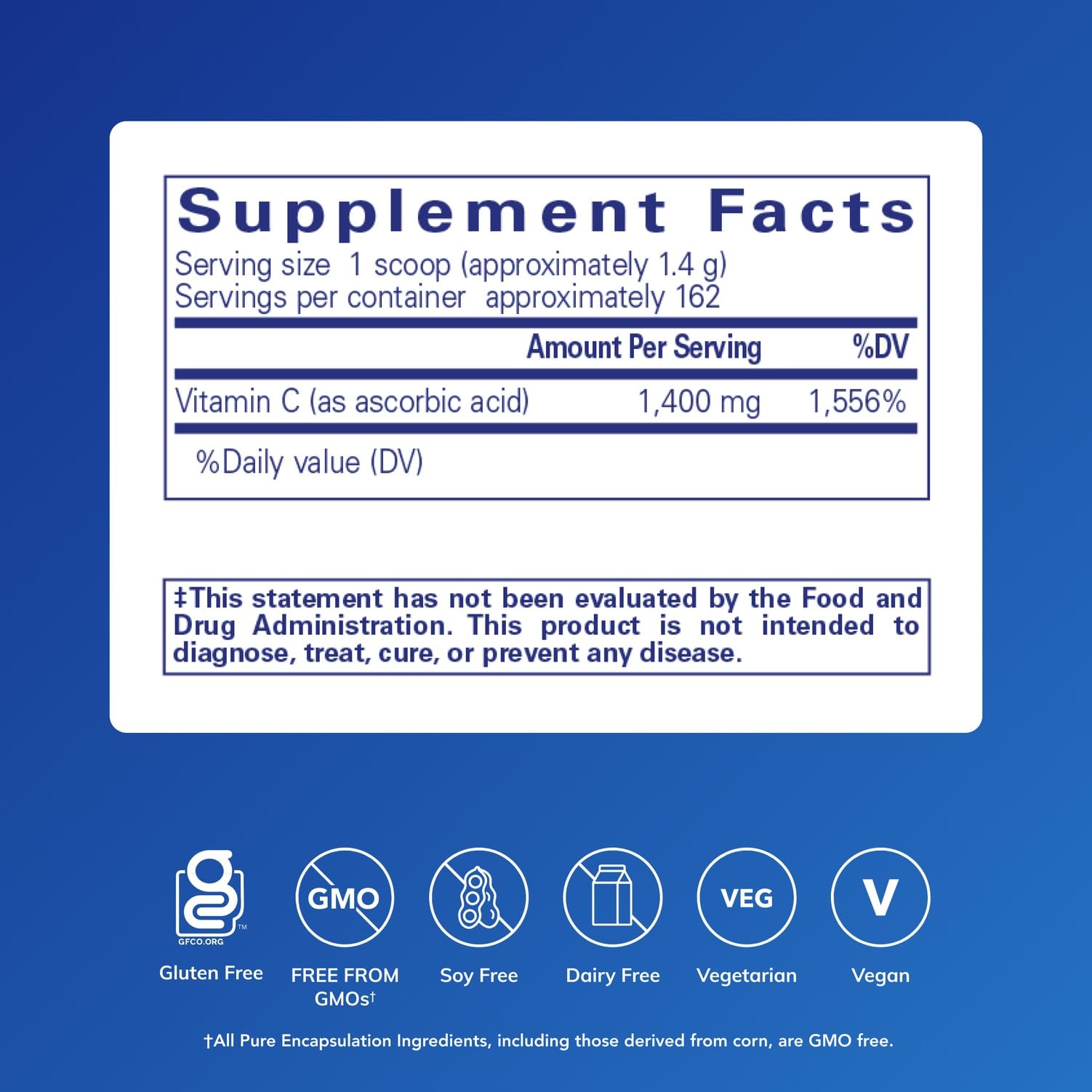 Measuring scoop next to ascorbic acid powder bottle for easy daily dosing.