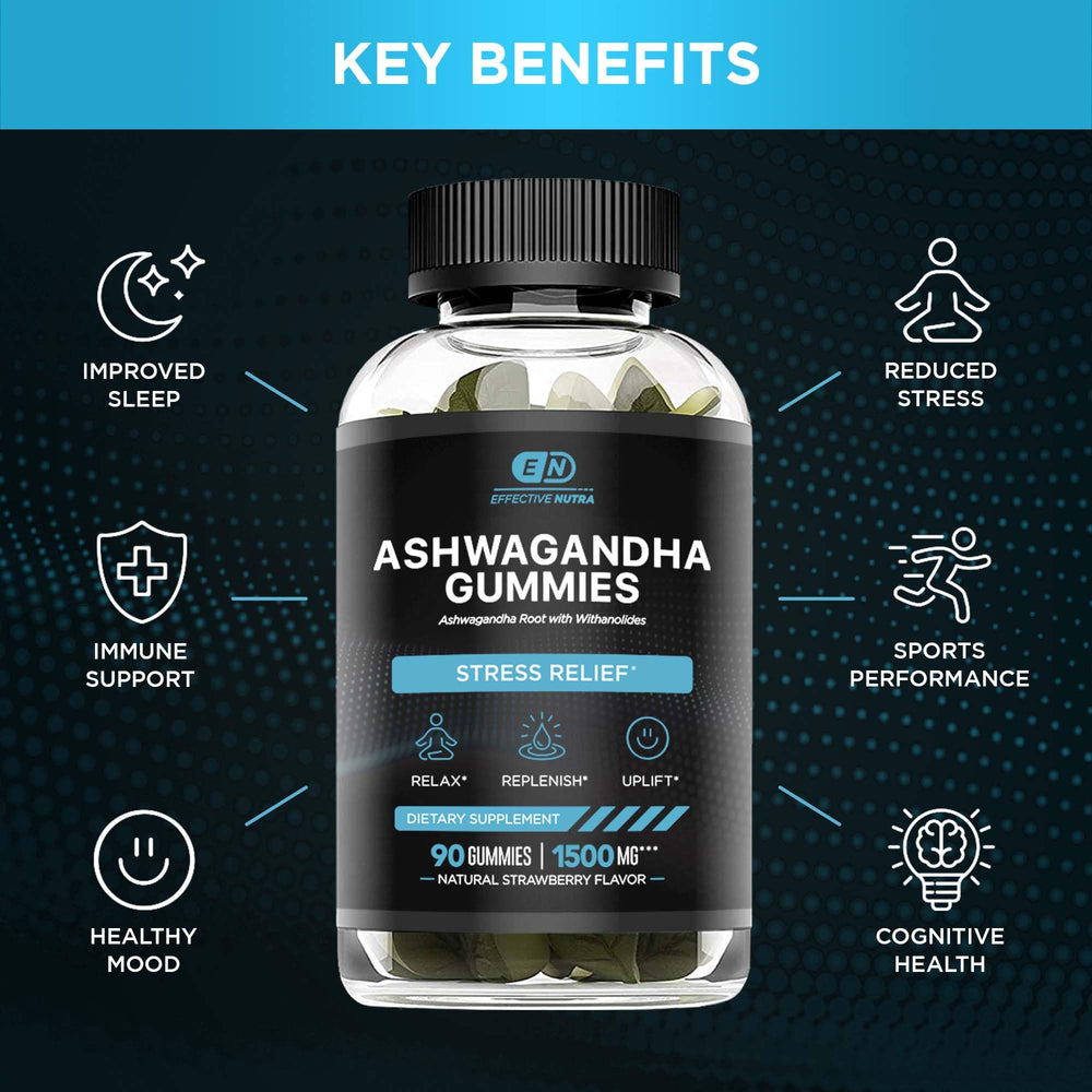 Ashwagandha gummies close-up highlighting strawberry flavor for easy daily use.