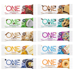Asmas ONE Protein Bars assorted pack on display for on-the-go fueling