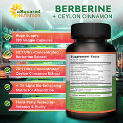 aSquared Nutrition Berberine Cinnamon Alpha-GPC and phosphatidylcholine closeup for brain support