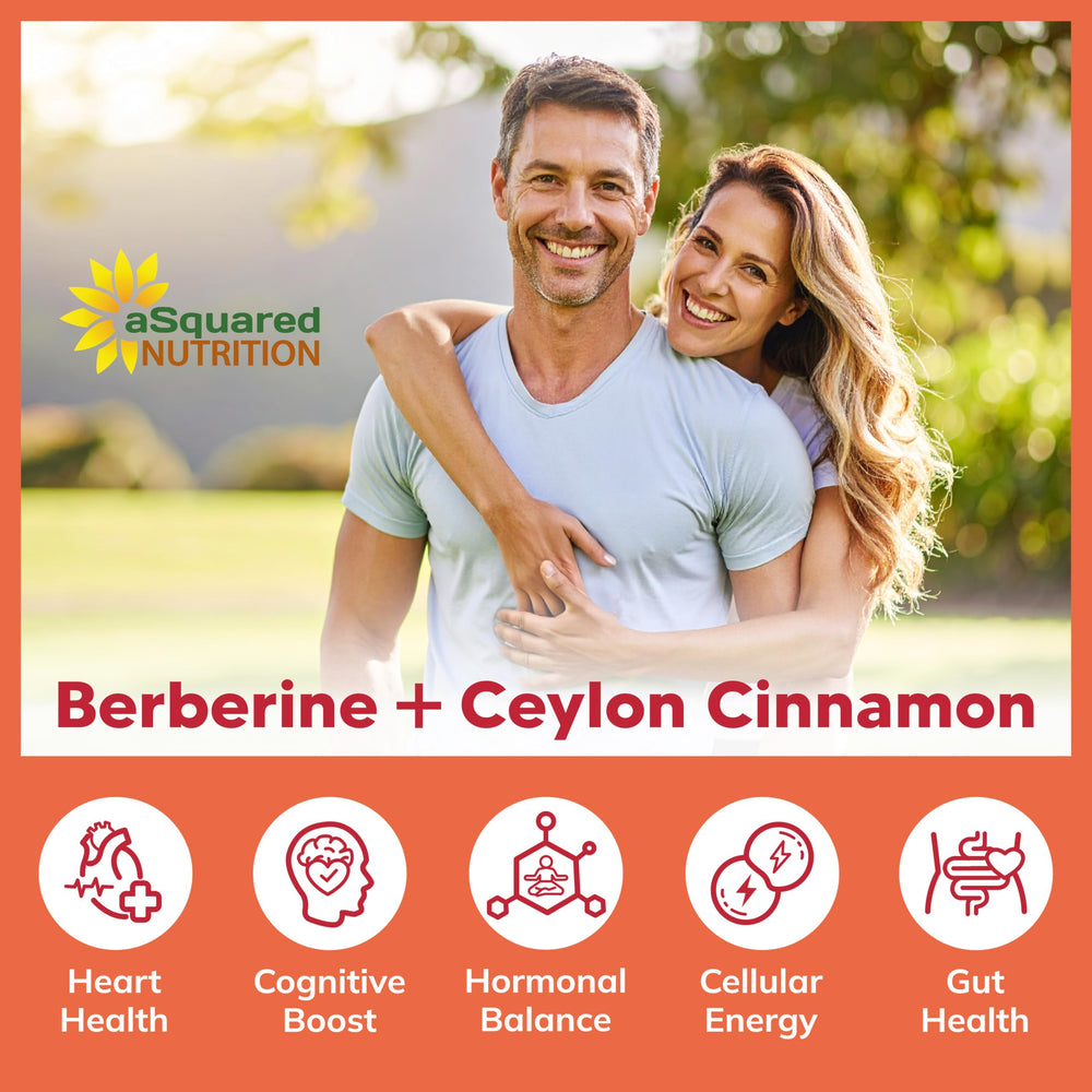 aSquared Nutrition Berberine Cinnamon third-party testing badge on box