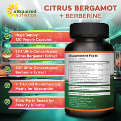 aSquared Citrus Bergamot with Berberine serving visual to illustrate daily intake routine