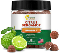 aSquared Nutrition Citrus Bergamot Gummies packshot showing 90 gummies for daily wellness
