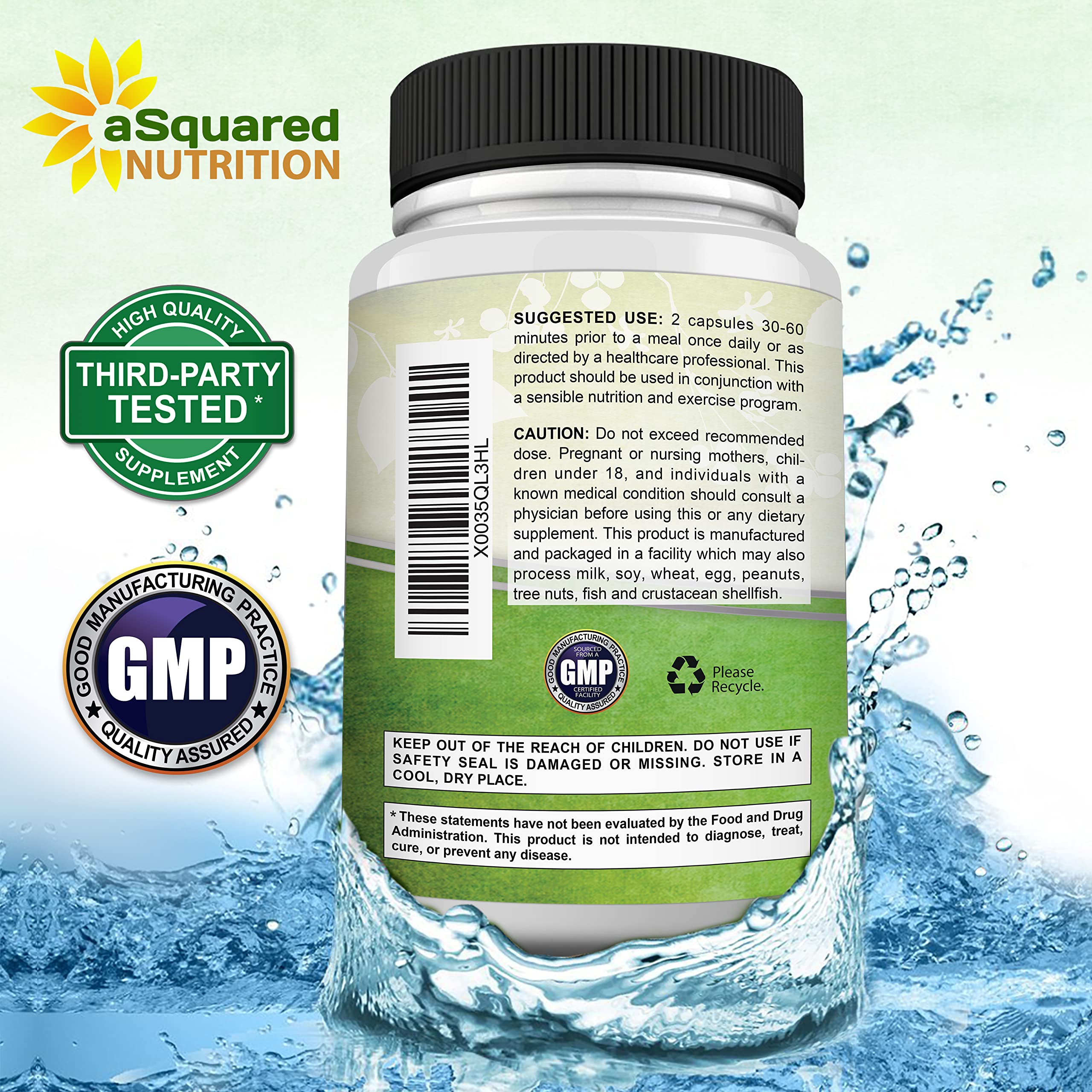 aSquared Nutrition Garcinia Cambogia capsules ready for straightforward daily intake.