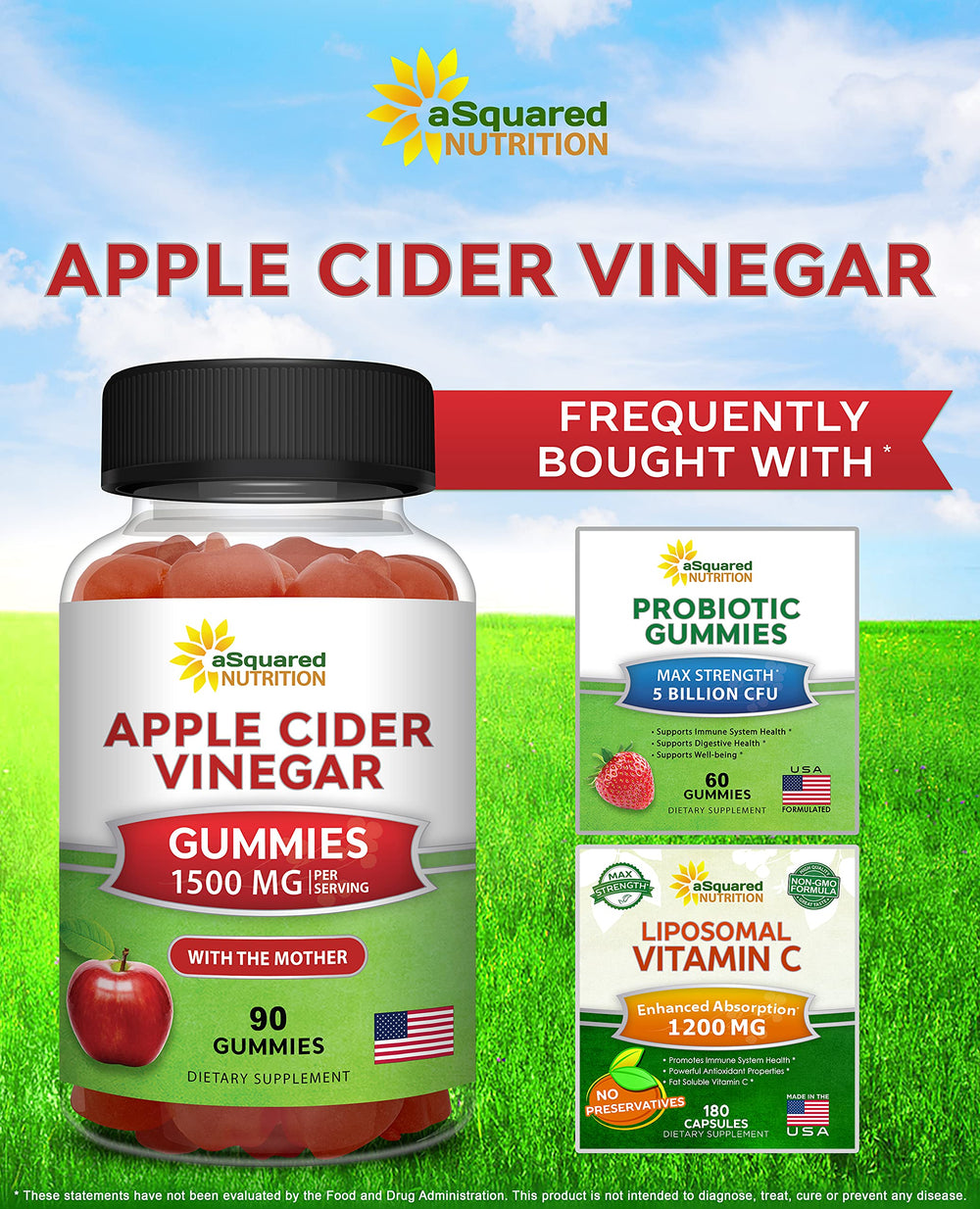 aSquared Nutrition ACV gummies vegan and ready for daily use.