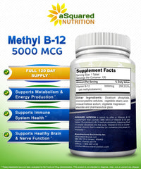 asquared nutrition b12 5000mcg tablets on desk ready for routine