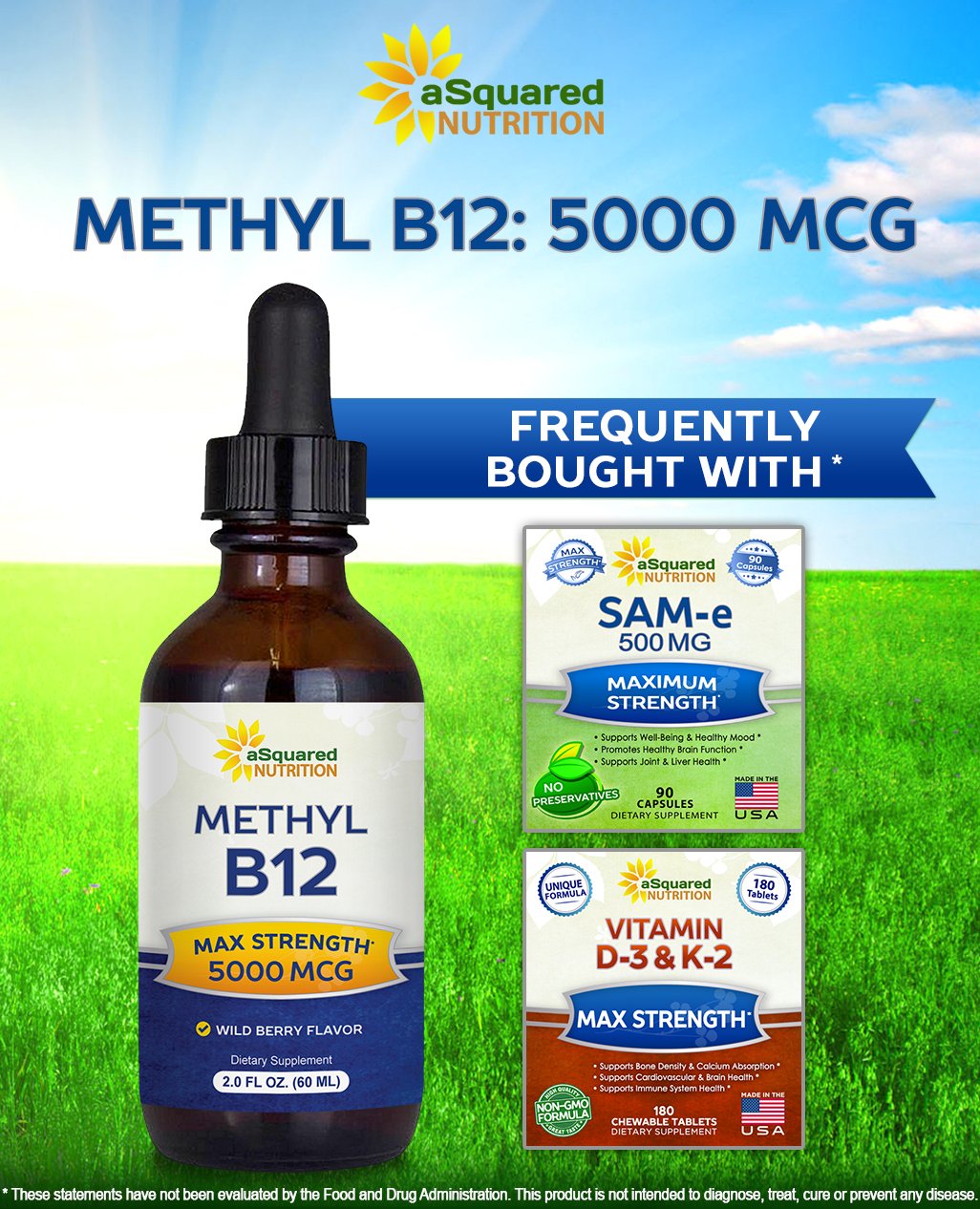 Asquared Nutrition B12 drops liquid texture closeup demonstrates smooth, fast-dissolving drops