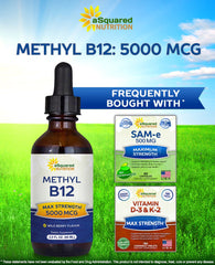 Asquared Nutrition B12 drops liquid texture closeup demonstrates smooth, fast-dissolving drops