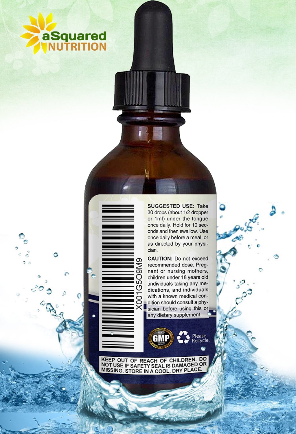 Asquared Nutrition B12 drops vegan-friendly gluten-free soy-free indicators