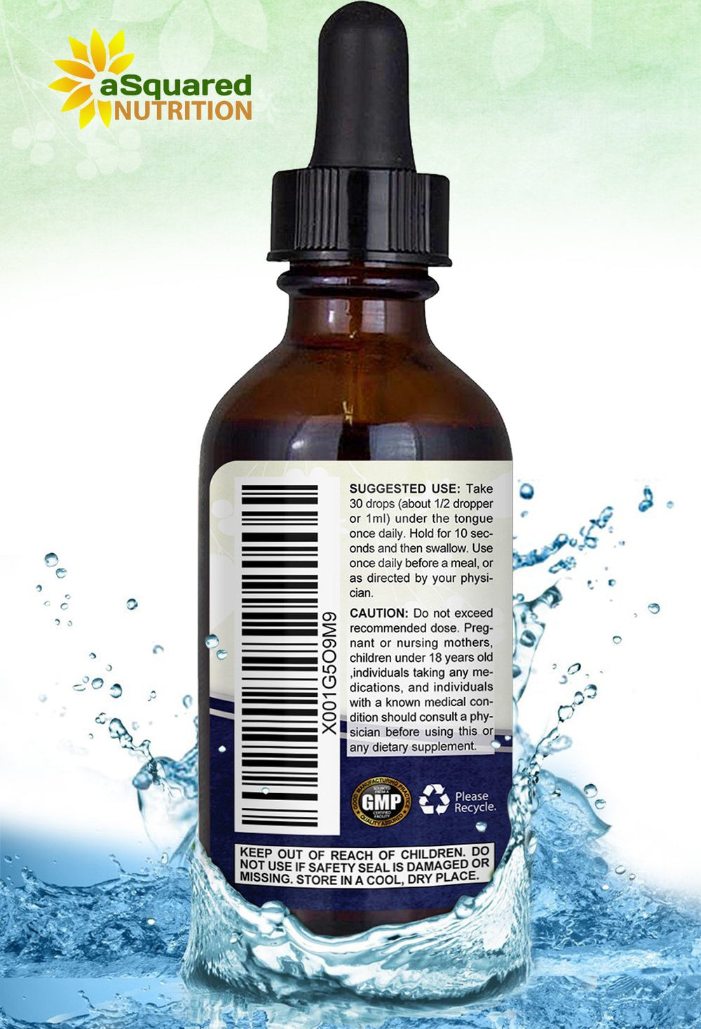 Asquared Nutrition B12 drops vegan-friendly gluten-free soy-free indicators