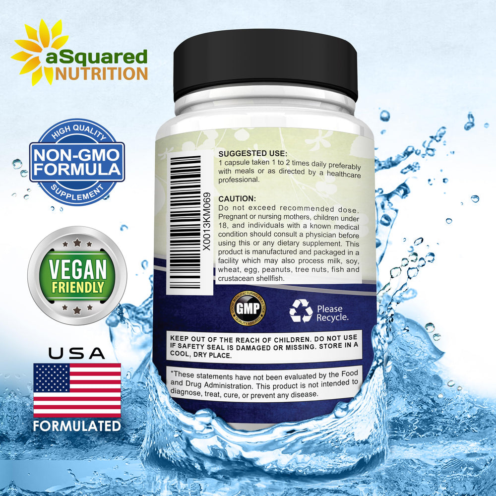 Back label of aSquared Nutrition magnesium shows citrate and oxide blend.
