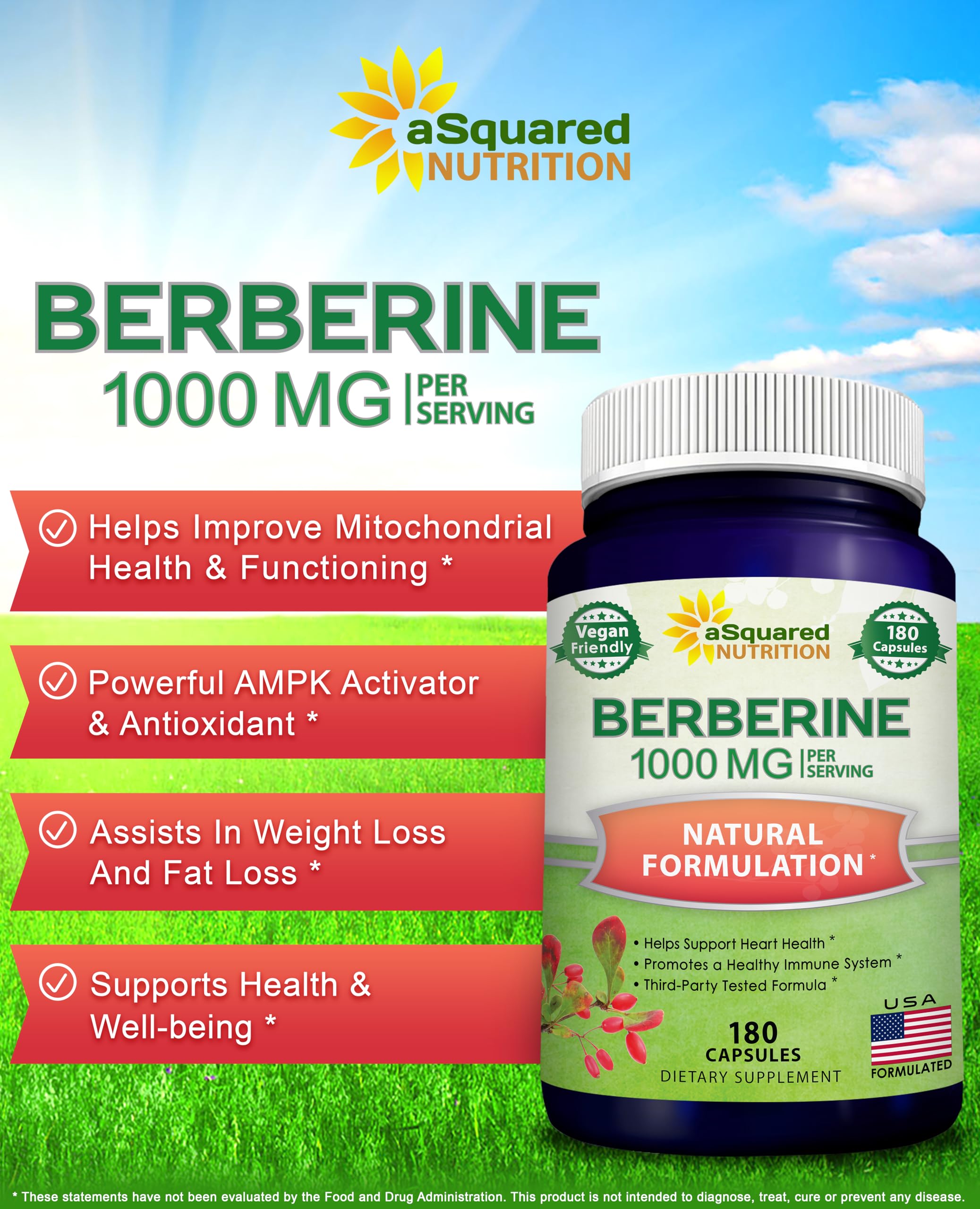 aSquared Nutrition berberine capsules close-up show daily 1000mg for metabolic wellness.
