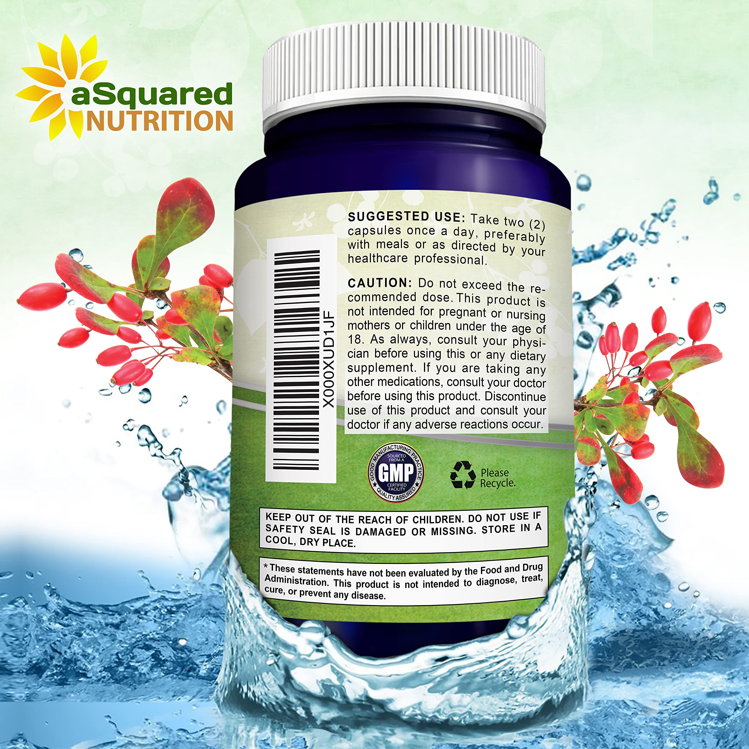 aSquared Nutrition berberine capsules dispensing scene suggests a simple daily routine.