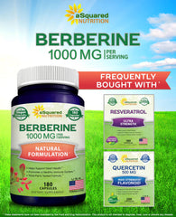 aSquared Nutrition berberine capsules on white background for easy viewing.