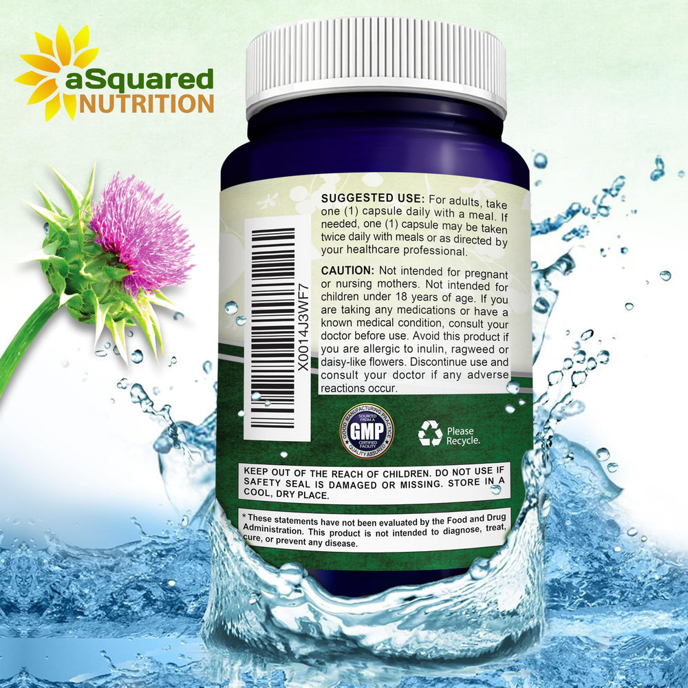 asquared Nutrition milk thistle capsules ready for daily routine.
