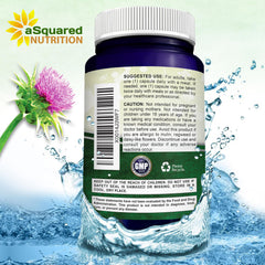 asquared Nutrition milk thistle capsules ready for daily routine.